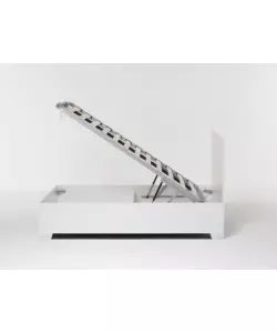 LETTO PIAZZA E MEZZA CONTENITORE CON PIEDINI "HI BOX" BIANCO 120X190 CM